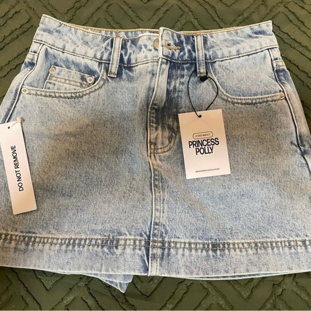 Princess Polly Sky Blue Mini Skirt